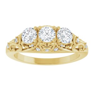Three-Stone Vintage-Inspired Anniversary Band