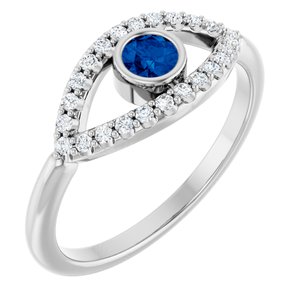 Accented Evil Eye Ring