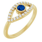 Accented Evil Eye Ring