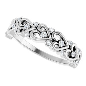 Sculptural Heart Anniversary Band