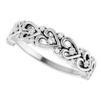 Sculptural Heart Anniversary Band