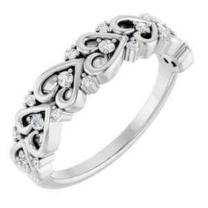 Sculptural Heart Anniversary Band