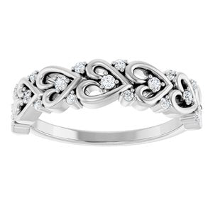 Sculptural Heart Anniversary Band