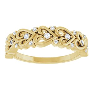 Sculptural Heart Anniversary Band
