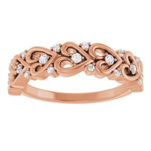Sculptural Heart Anniversary Band