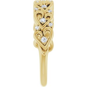 Sculptural Heart Anniversary Band