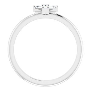 Accented Stackable Cross Ring