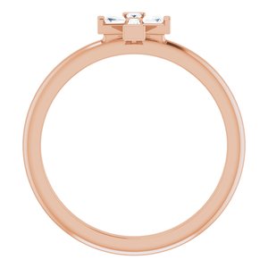 Accented Stackable Cross Ring