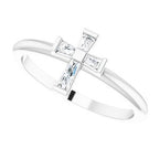 Accented Stackable Cross Ring