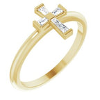 Accented Stackable Cross Ring