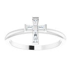 Accented Stackable Cross Ring