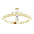 Accented Stackable Cross Ring