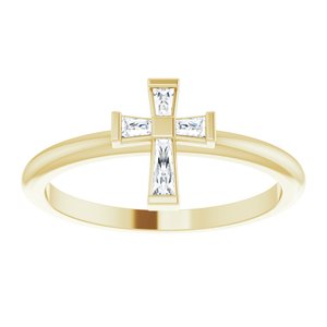 Accented Stackable Cross Ring