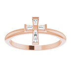 Accented Stackable Cross Ring