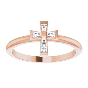 Accented Stackable Cross Ring