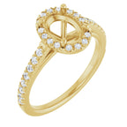 French-Set Halo-Style Engagement Ring
