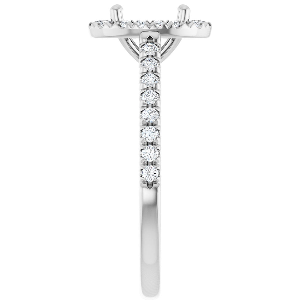 French-Set Halo-Style Engagement Ring