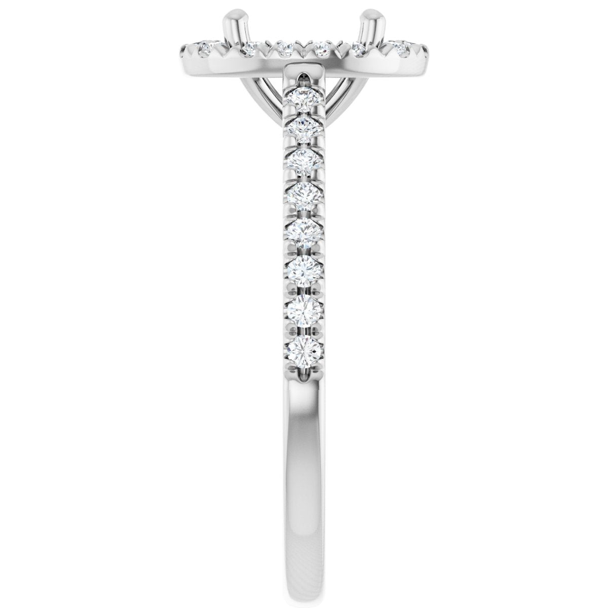 French-Set Halo-Style Engagement Ring