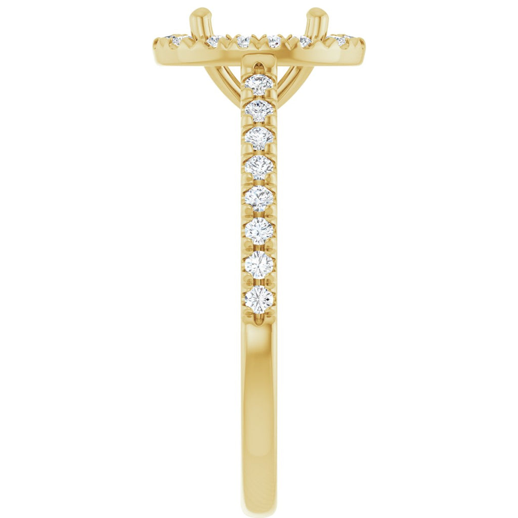 French-Set Halo-Style Engagement Ring