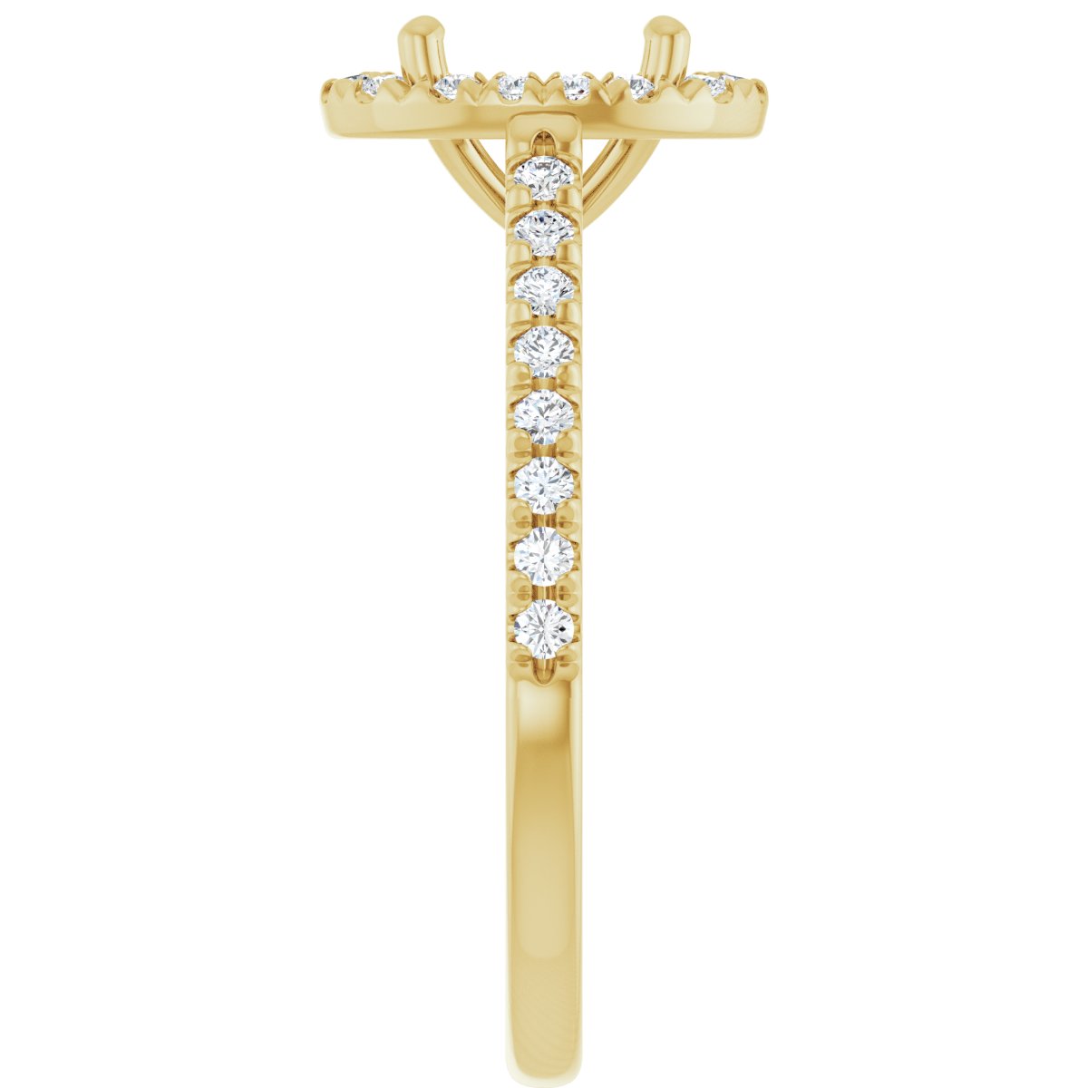 French-Set Halo-Style Engagement Ring