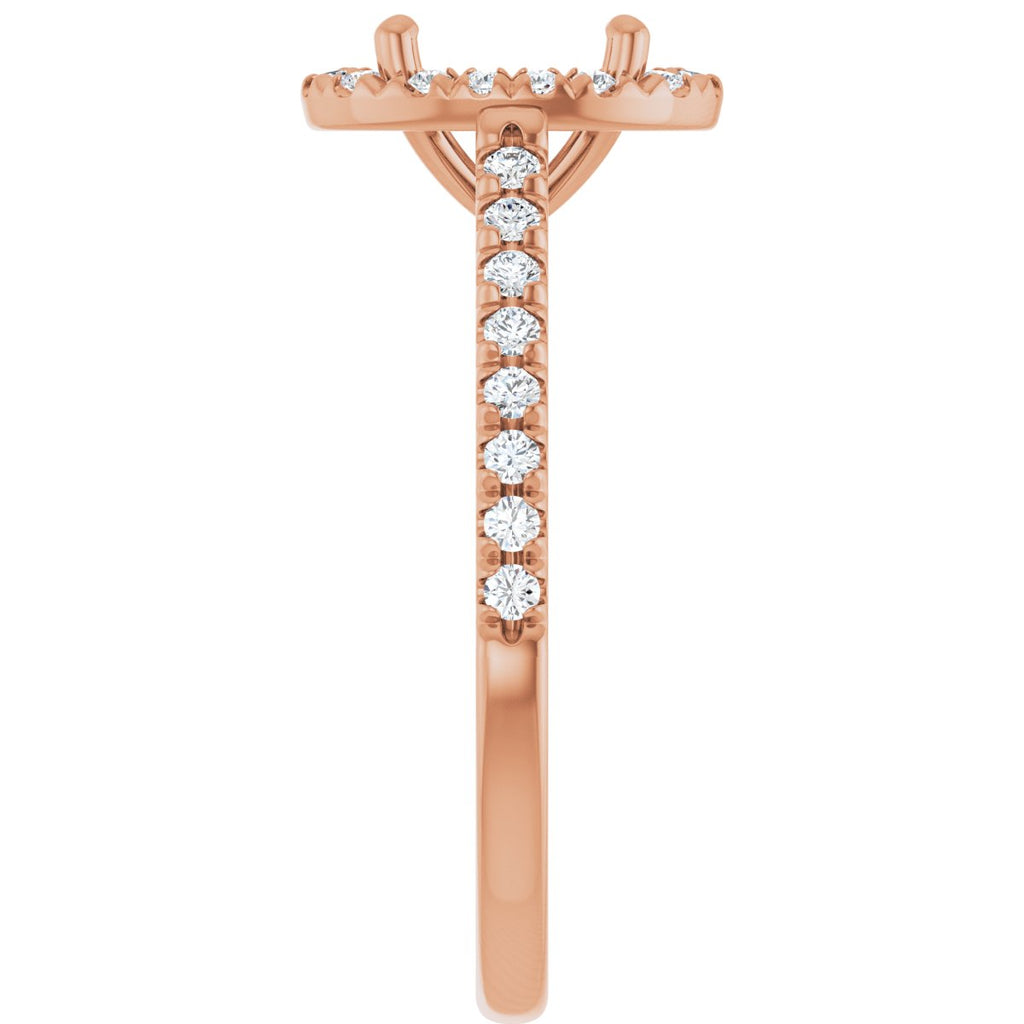 French-Set Halo-Style Engagement Ring