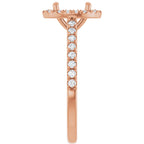 French-Set Halo-Style Engagement Ring