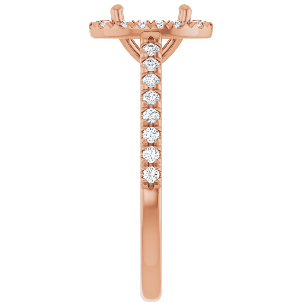 French-Set Halo-Style Engagement Ring