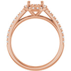 French-Set Halo-Style Engagement Ring