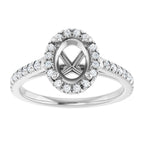 French-Set Halo-Style Engagement Ring