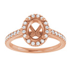 French-Set Halo-Style Engagement Ring