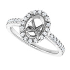 French-Set Halo-Style Engagement Ring