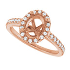 French-Set Halo-Style Engagement Ring