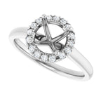 French-Set Halo-Style Engagement Ring