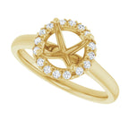 French-Set Halo-Style Engagement Ring