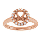 French-Set Halo-Style Engagement Ring