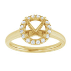 French-Set Halo-Style Engagement Ring