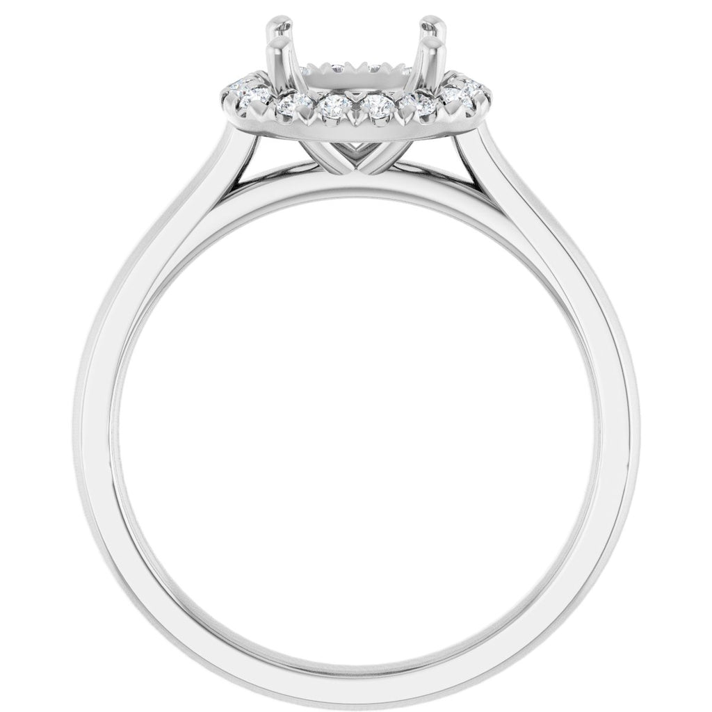 French-Set Halo-Style Engagement Ring