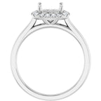 French-Set Halo-Style Engagement Ring