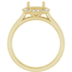French-Set Halo-Style Engagement Ring