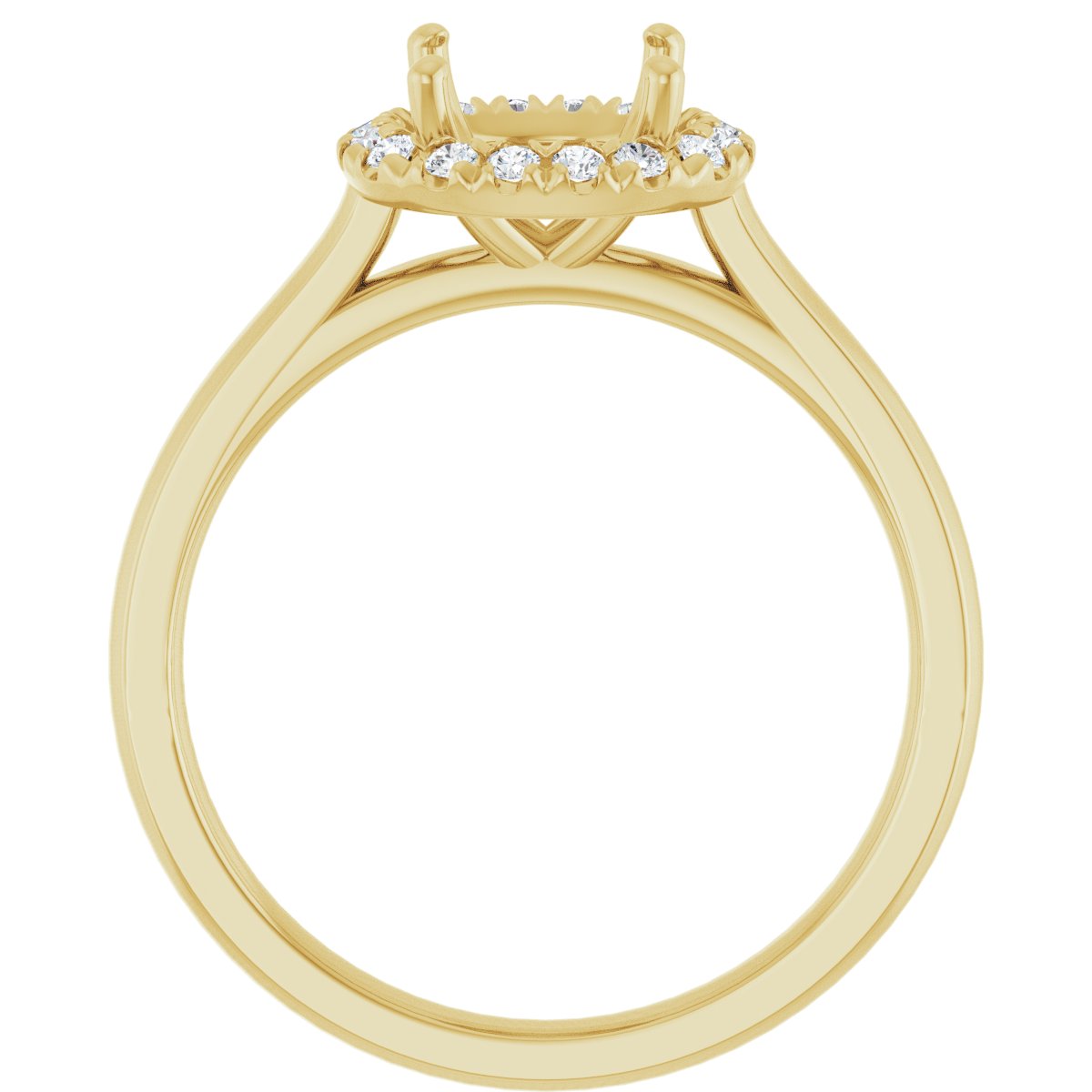 French-Set Halo-Style Engagement Ring