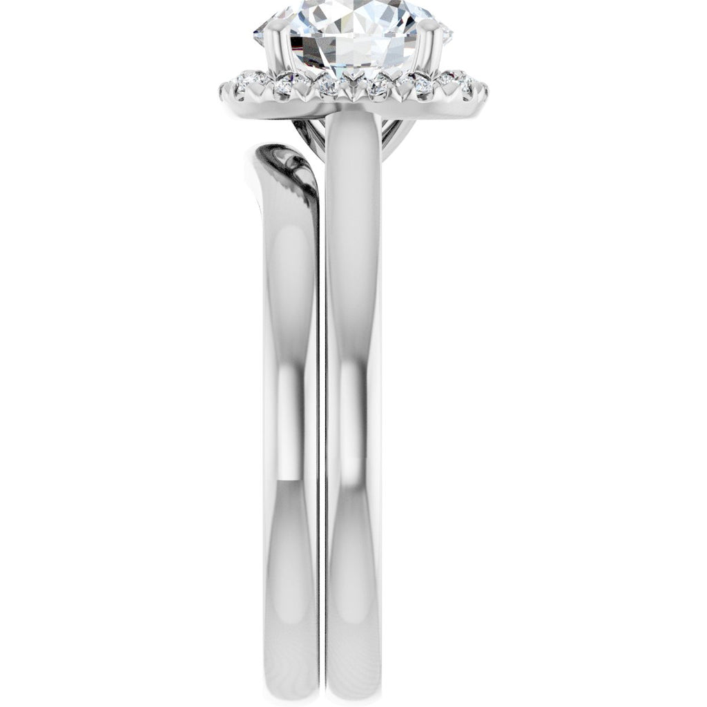 French-Set Halo-Style Engagement Ring