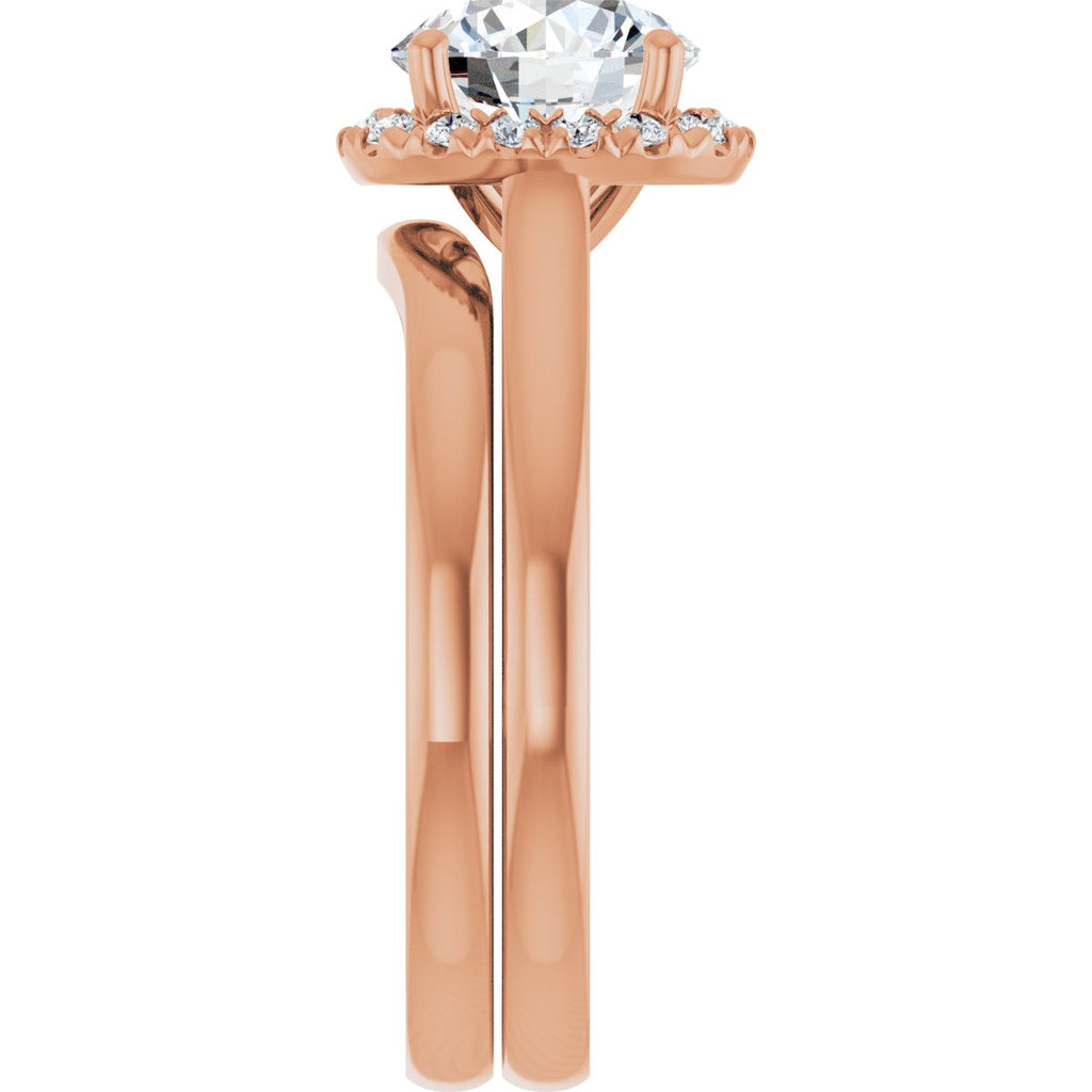 French-Set Halo-Style Engagement Ring