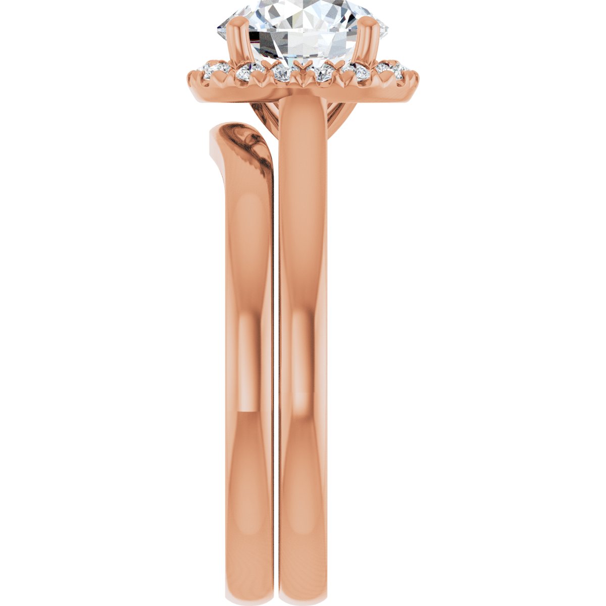 French-Set Halo-Style Engagement Ring