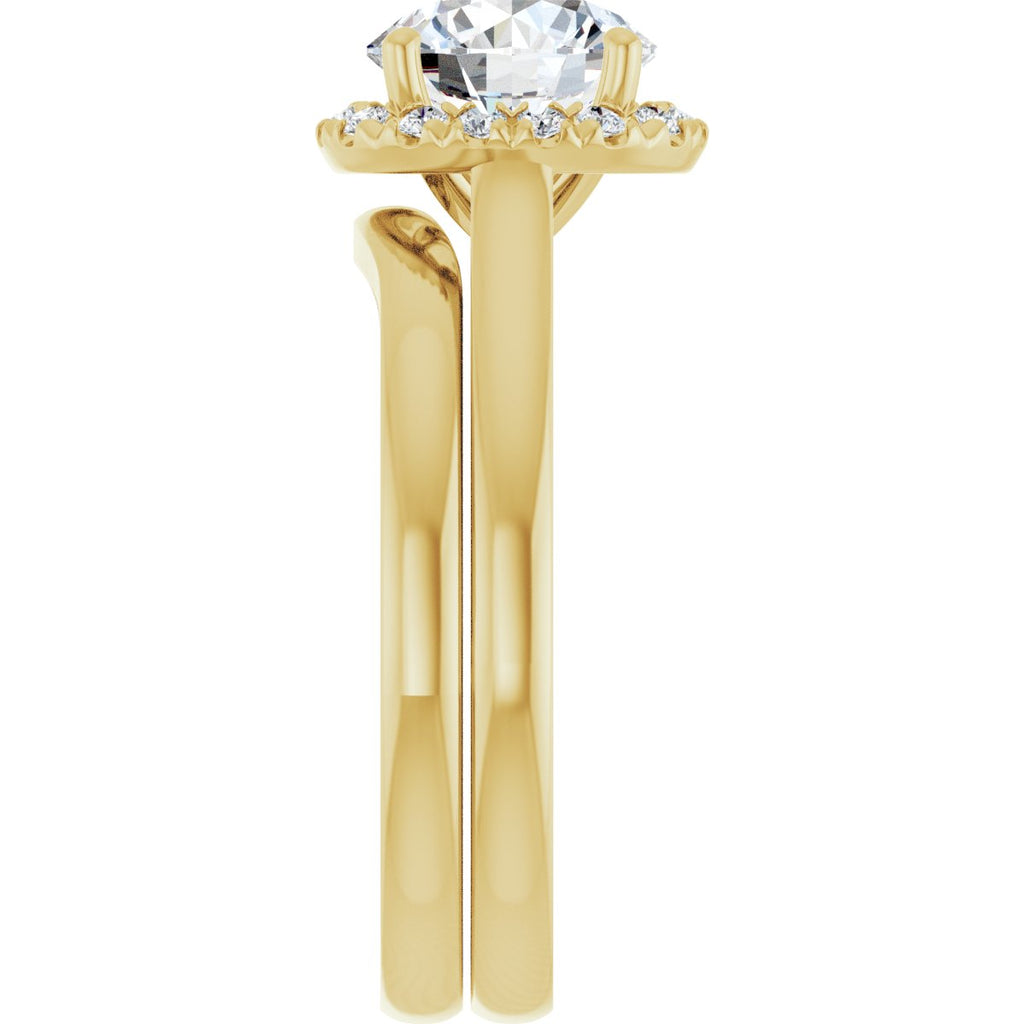 French-Set Halo-Style Engagement Ring