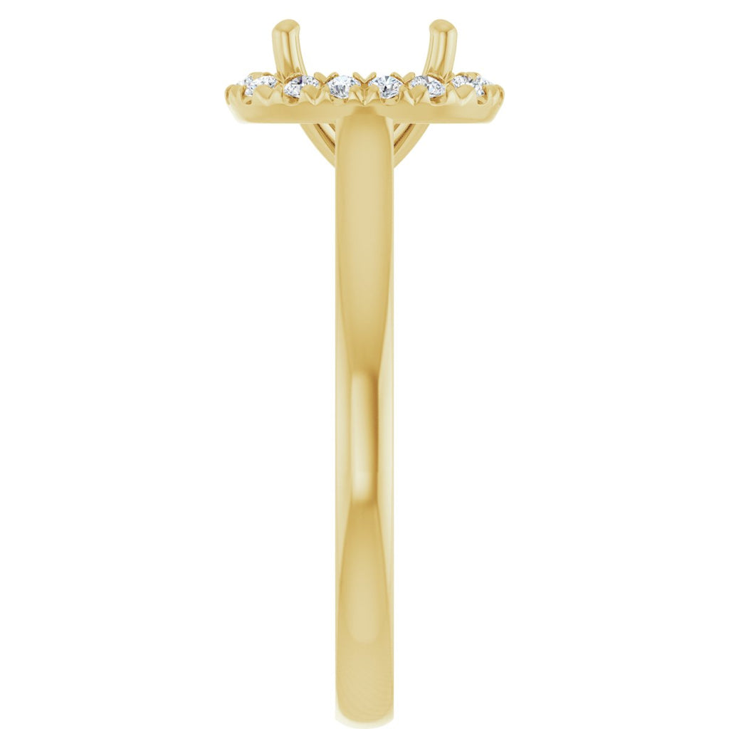 French-Set Halo-Style Engagement Ring
