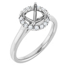 French-Set Halo-Style Engagement Ring