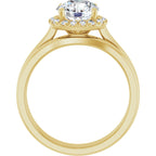 French-Set Halo-Style Engagement Ring