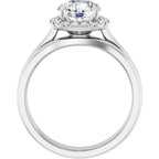 French-Set Halo-Style Engagement Ring