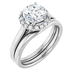 French-Set Halo-Style Engagement Ring