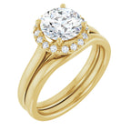 French-Set Halo-Style Engagement Ring